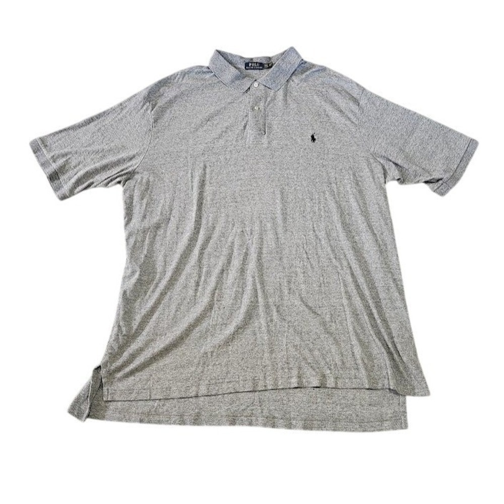 Polo Ralph Lauren Polo Shirt Men 3XLT Gray Short Sleeve Cotton Big & Tall Pony
